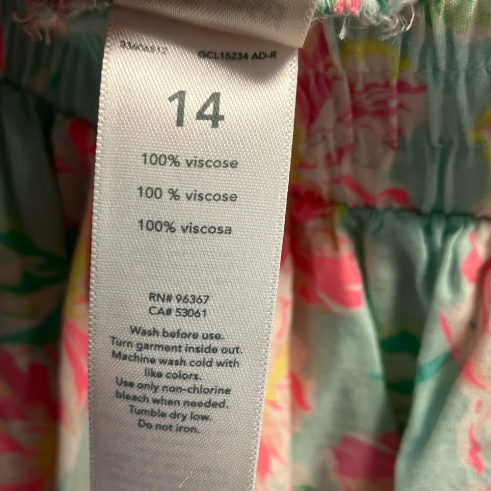 Oshkosh girls 14 maxi Floral Pink and Green Skirt